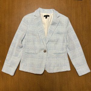 Ann Taylor Blazer - White & Blue Size 4